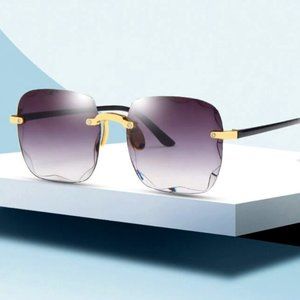 Large Frameless Gray Sunglasses